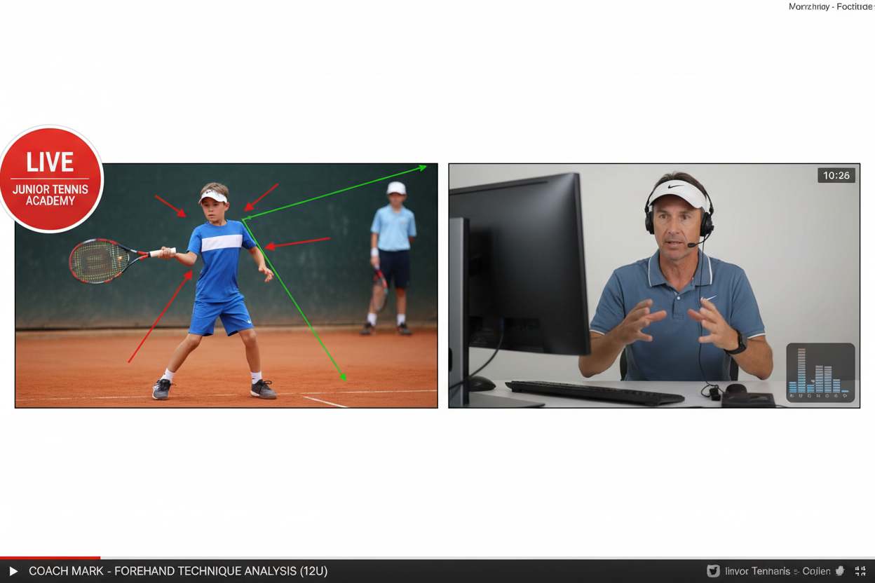 Junior tennis academy live stream with coach