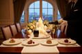Elegant private dining setup with 4-course tasting plates