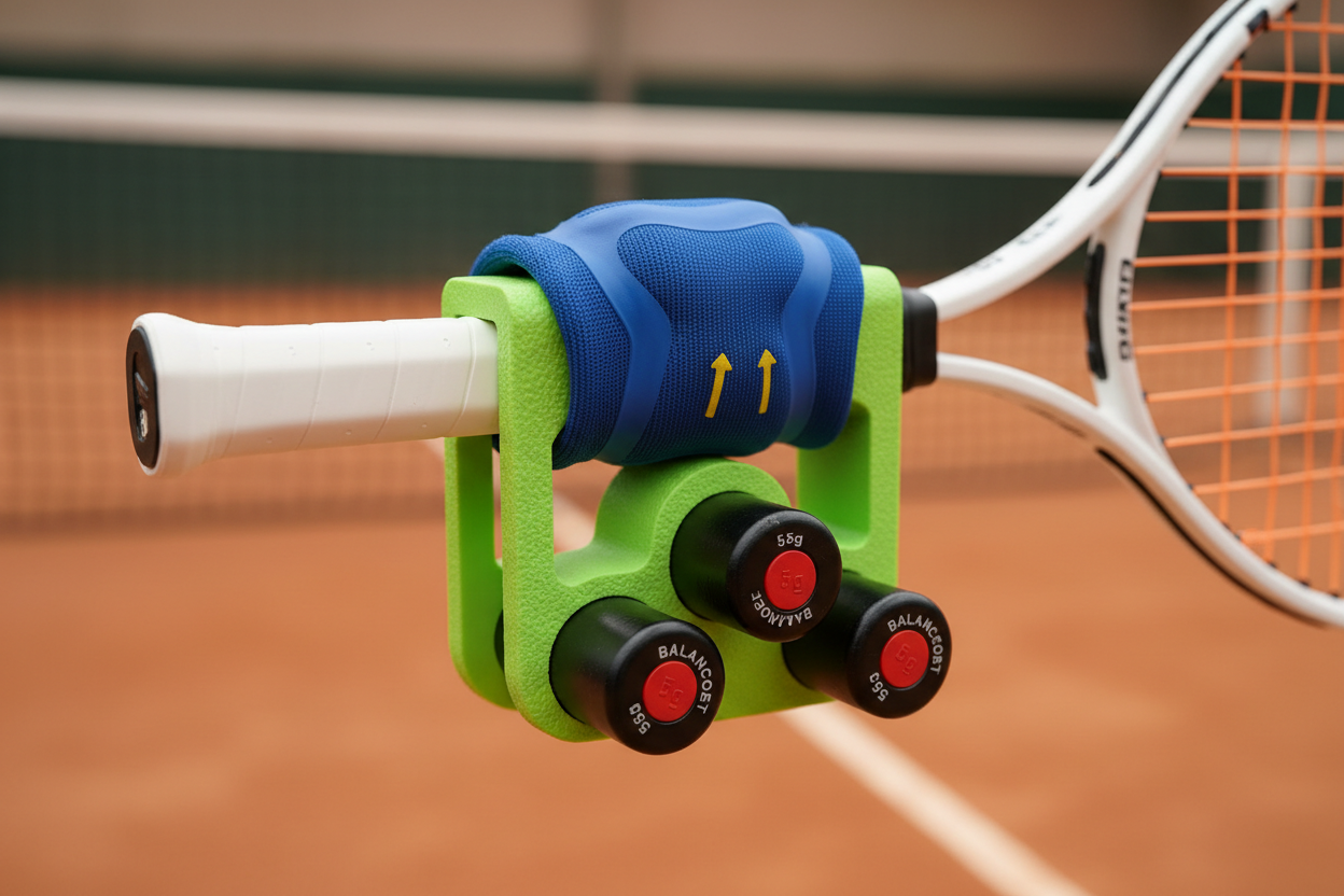 Junior racquet stabilizer close-up