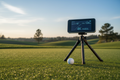 Portable launch monitor displaying launch and spin data