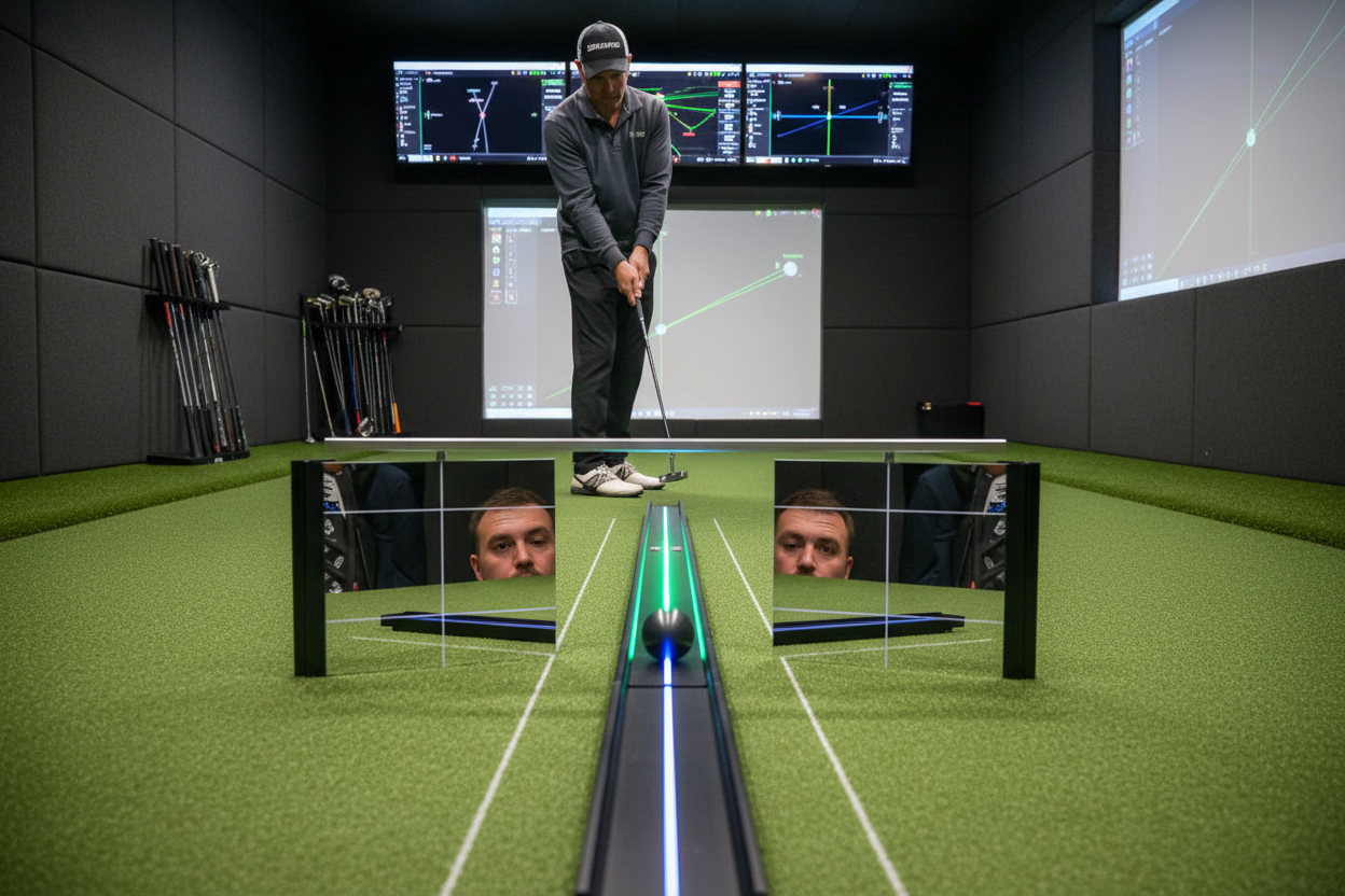 Putting studio with SAM mirror and Perfect Putter trainer
