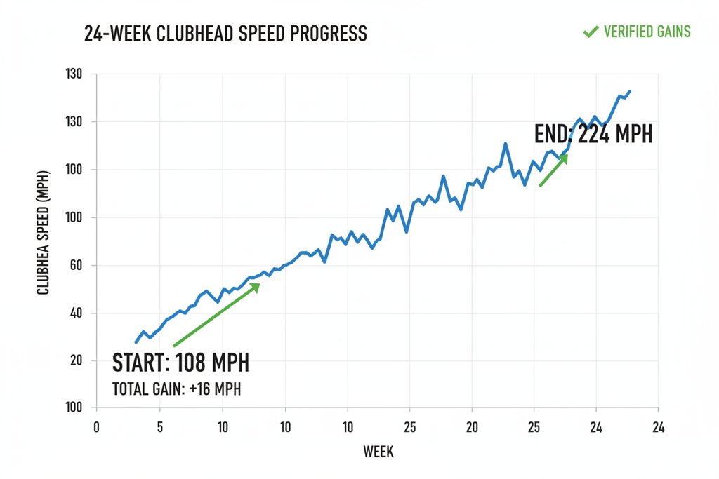 24-week clubhead speed progress graph