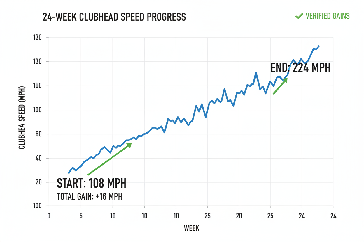 24-week clubhead speed progress graph