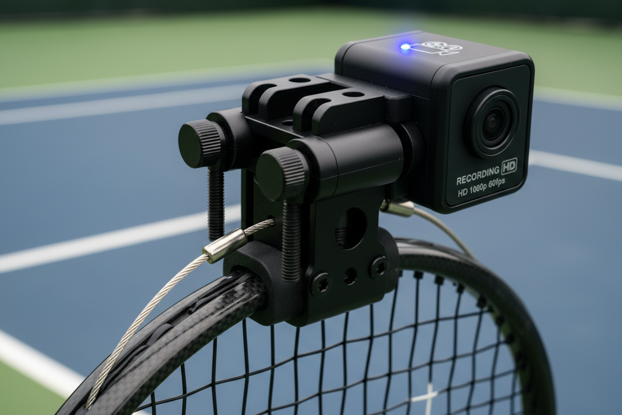 Racquet camera mount detail