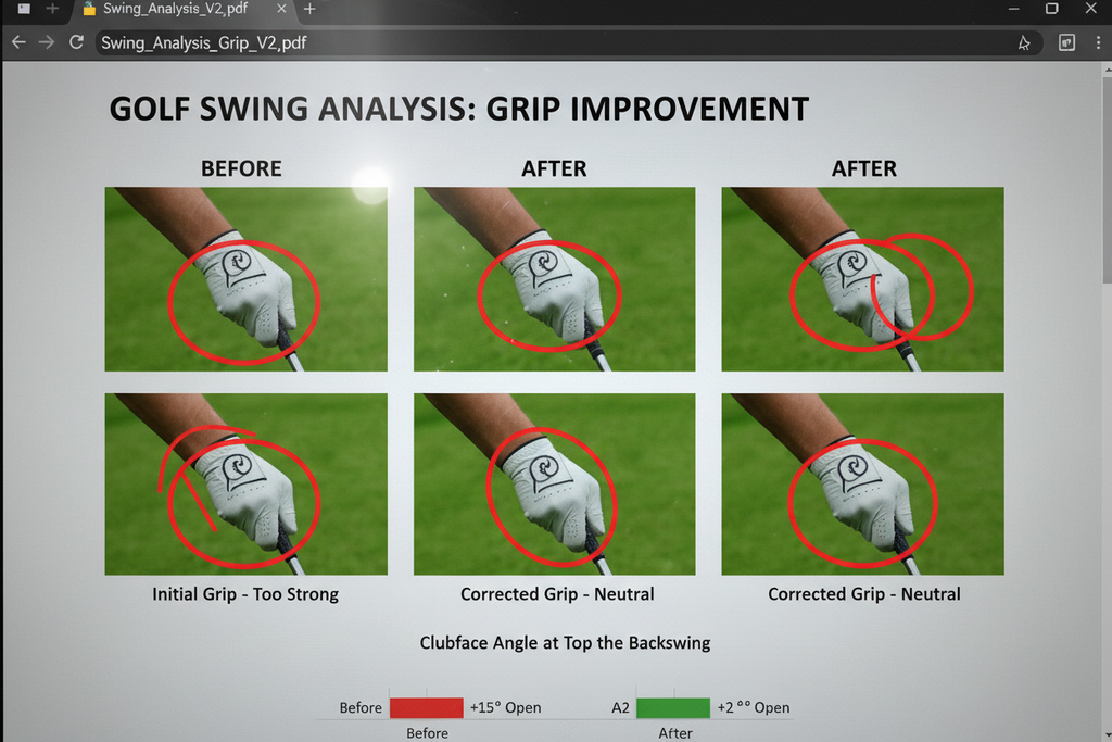 Swing sequence analysis with grip positions