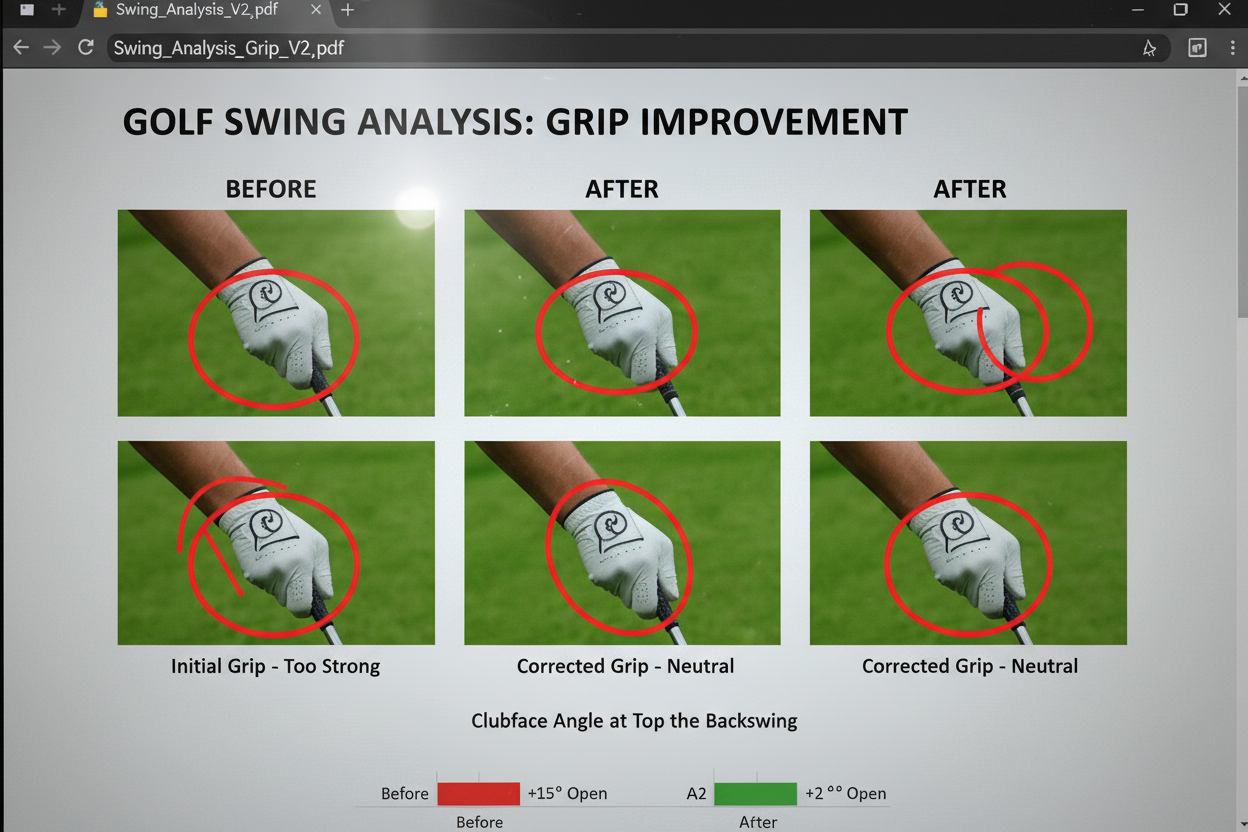 Swing sequence analysis with grip positions