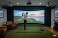 Complete home golf simulator room with 4K projection