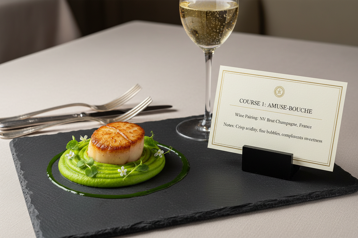 Elegant 6-course tasting menu progression